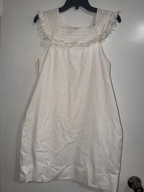 Madewell White Crochet Yoke Sleeveless Top